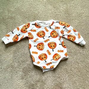 Pumpkin / Halloween Longsleeve Onesie, Size 3-6M